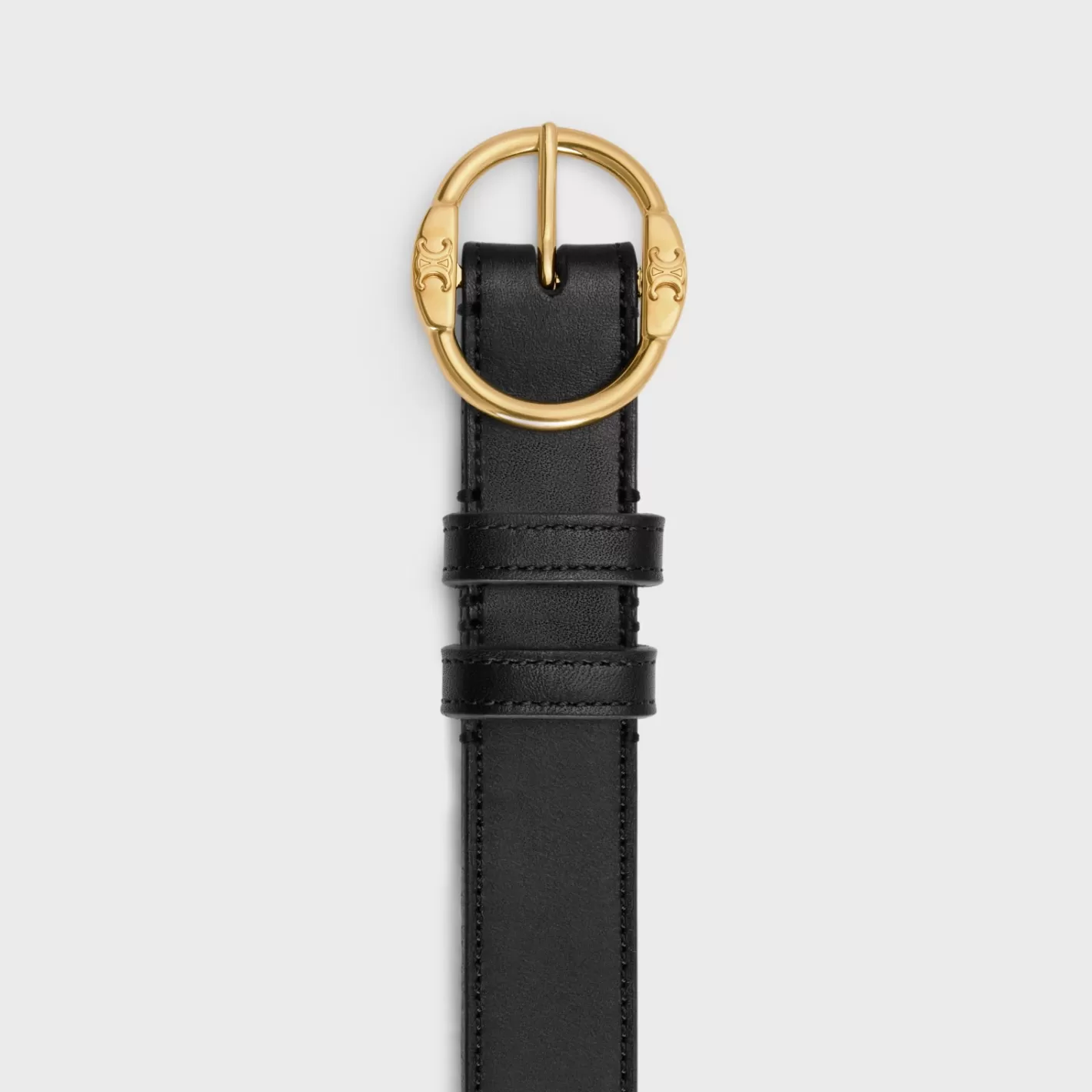 Discount CELINE MEDIUM TWIN TRIOMPHE BELT in VINTAGE CALFSKIN BLACK