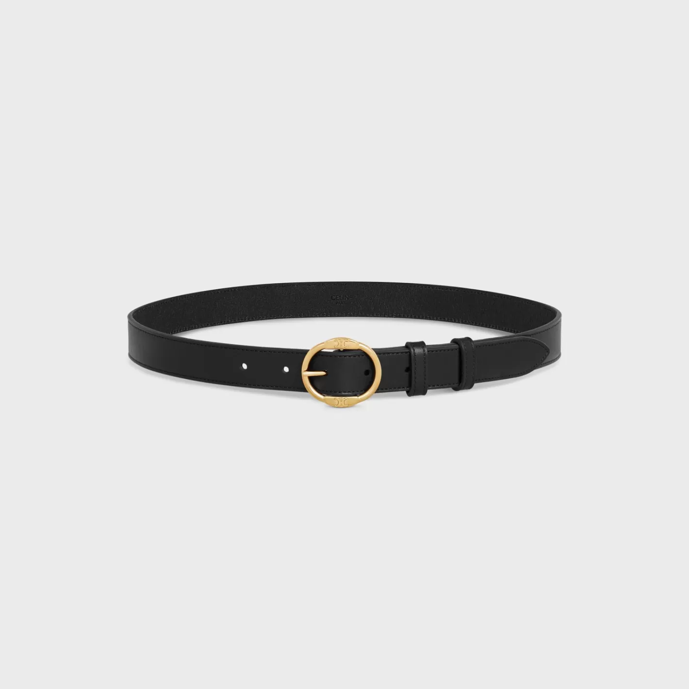 Discount CELINE MEDIUM TWIN TRIOMPHE BELT in VINTAGE CALFSKIN BLACK