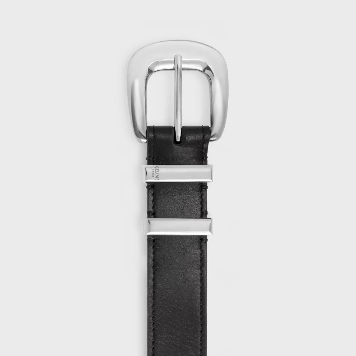 New CELINE MEDIUM WESTERN BELT in VINTAGE CALFSKIN BLACK
