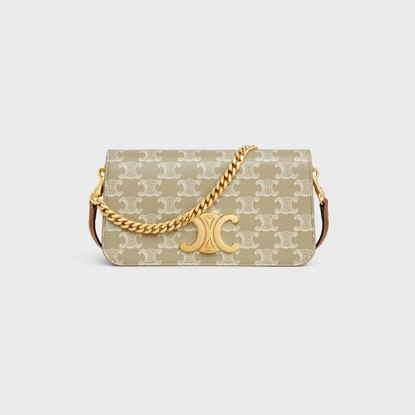 Cheap CELINE MULTIPOCHETTE in TRIOMPHE CANVAS AND CALFSKIN GREGE