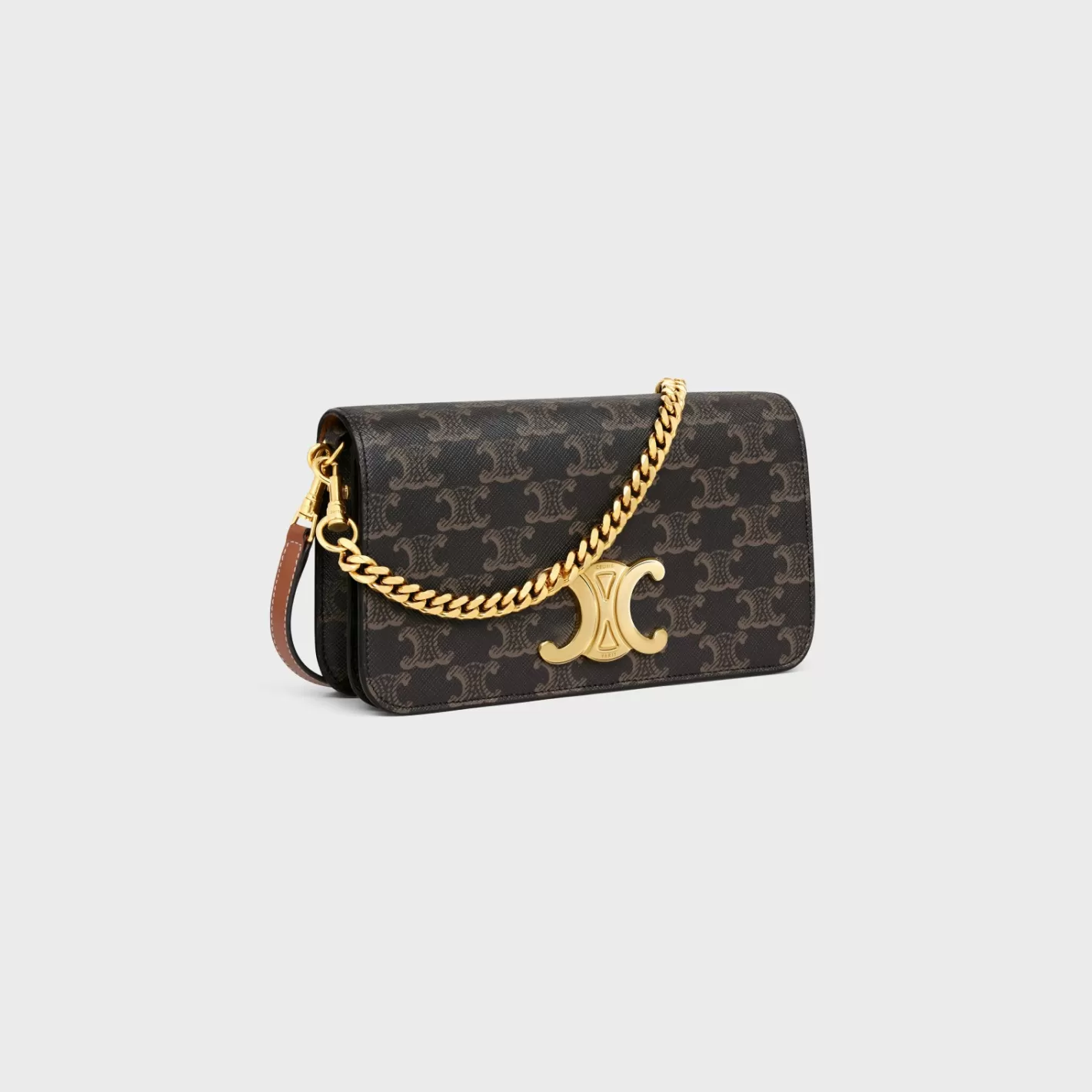 Fashion CELINE MULTIPOCHETTE in TRIOMPHE CANVAS and calfskin TAN