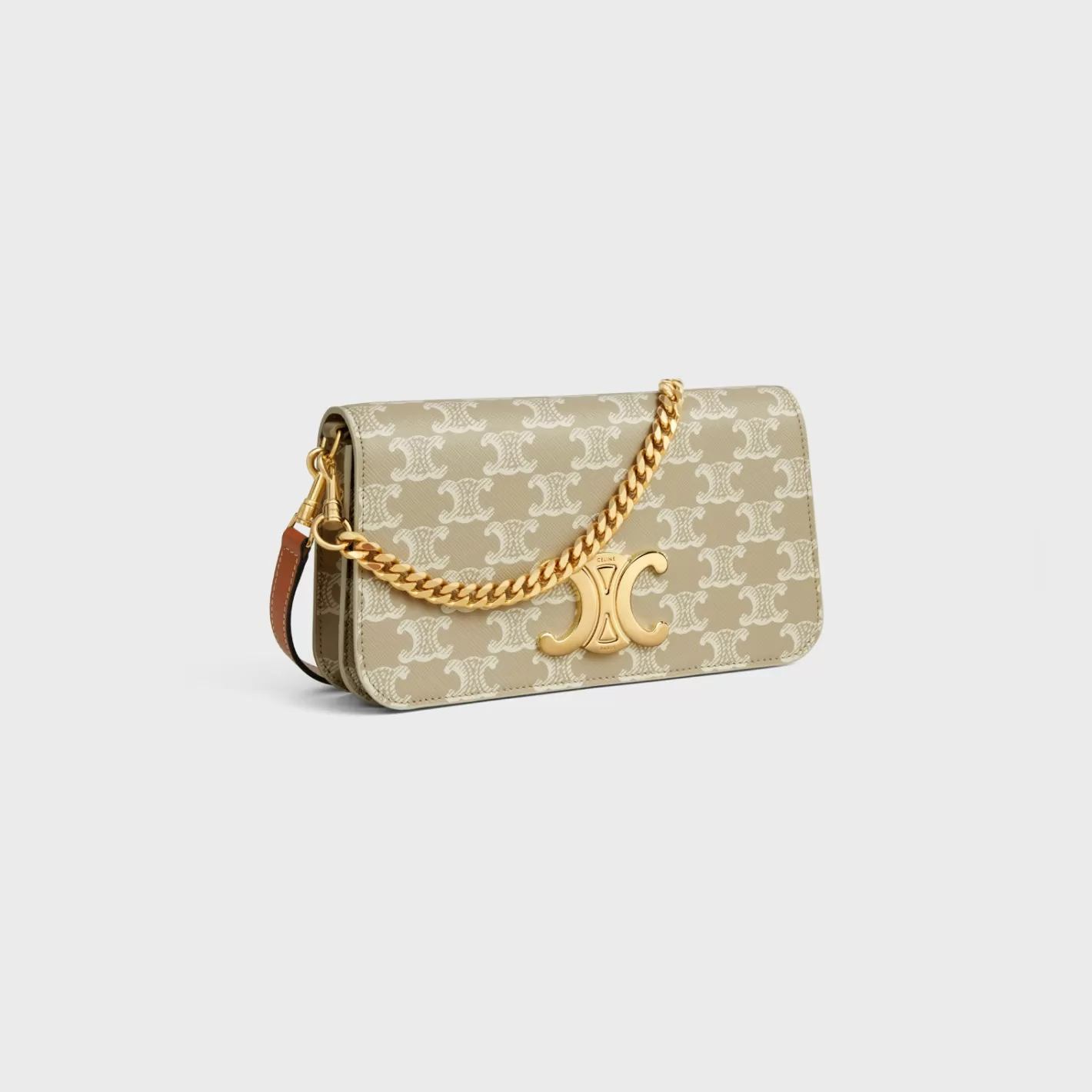 Cheap CELINE MULTIPOCHETTE in TRIOMPHE CANVAS AND CALFSKIN GREGE