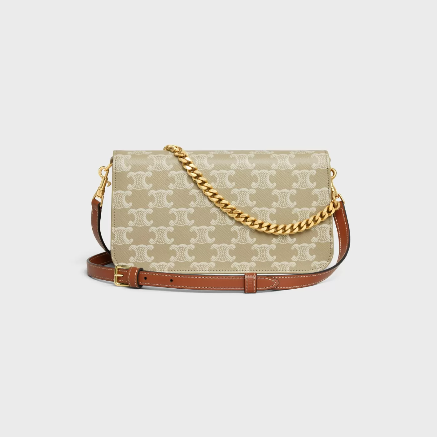 Cheap CELINE MULTIPOCHETTE in TRIOMPHE CANVAS AND CALFSKIN GREGE