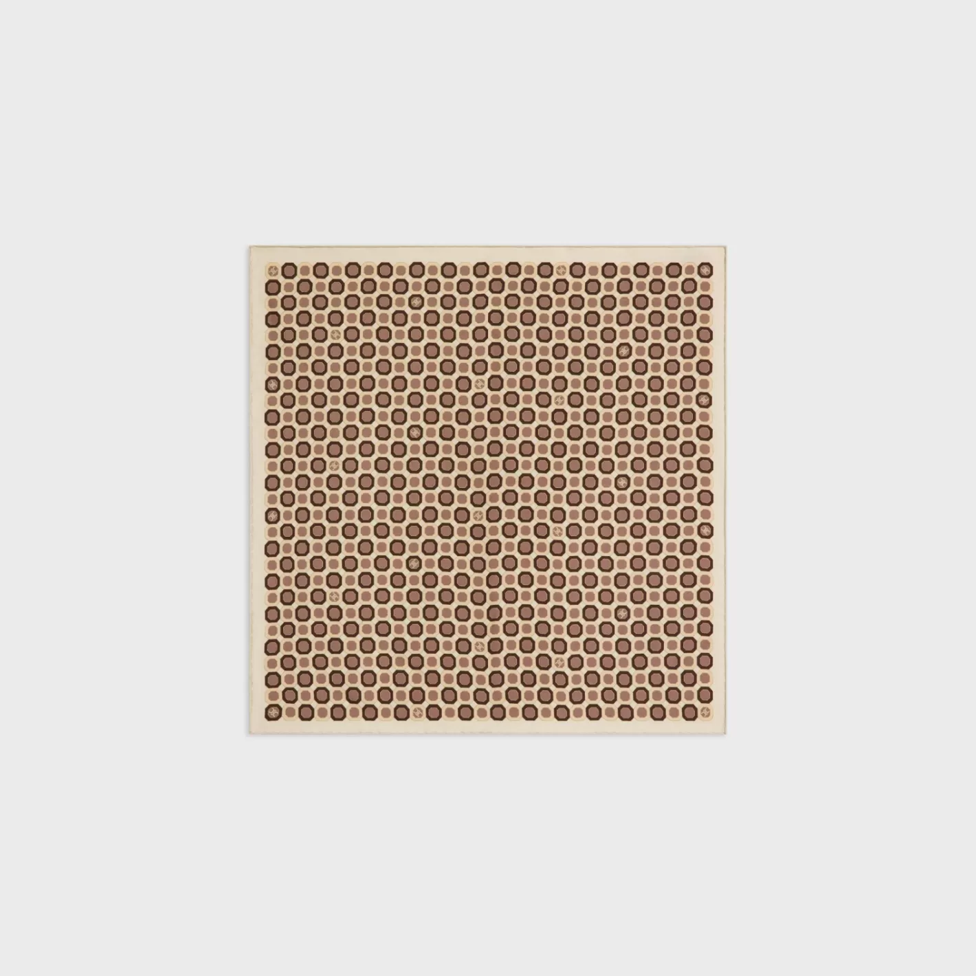 Fashion CELINE octagon bandana in silk twill VANILLE/NOISETTE/MARRON