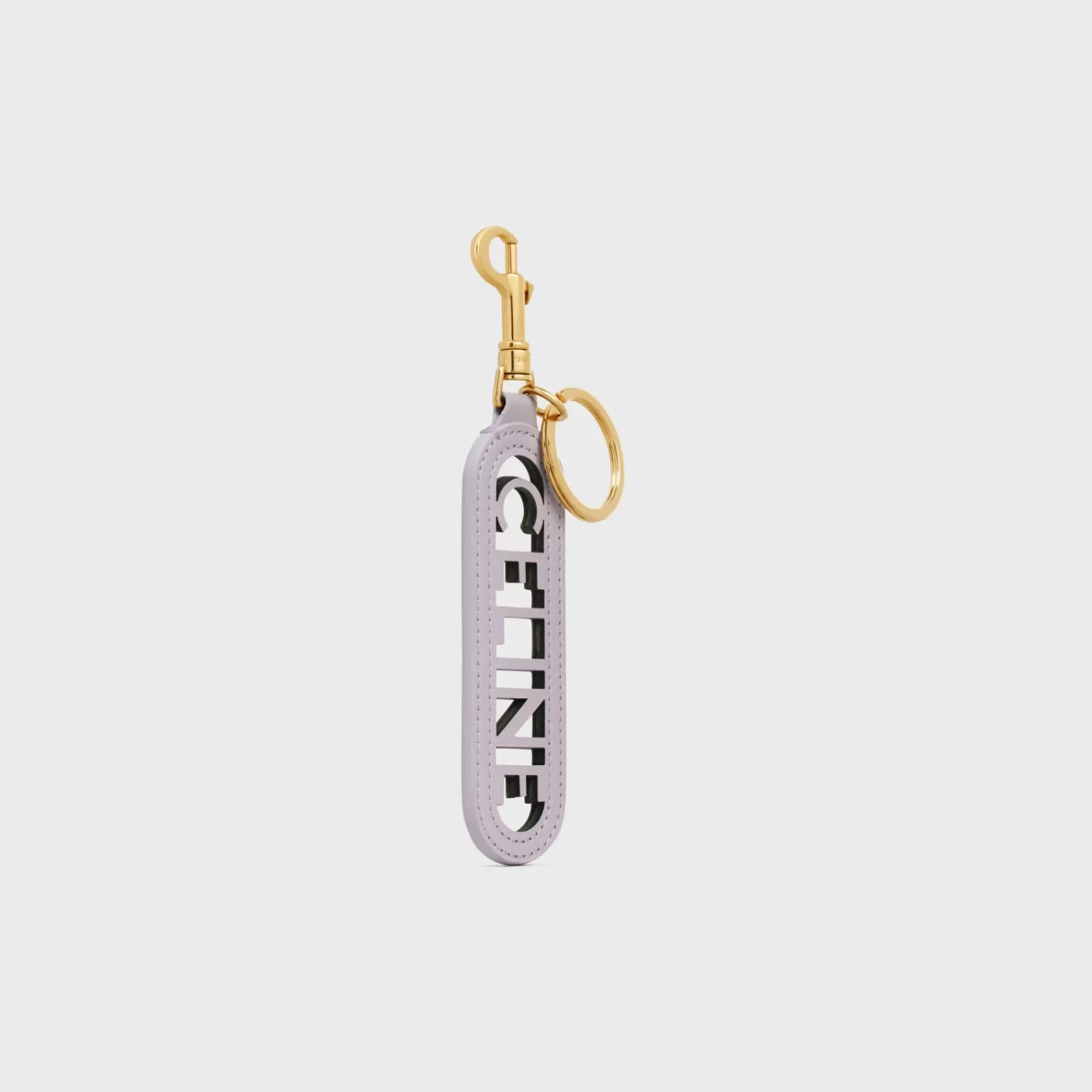 Sale CELINE PERFORATED KEYRING CHARM in SMOOTH CALFSKIN with Gold FInishing LIGHTLILAC