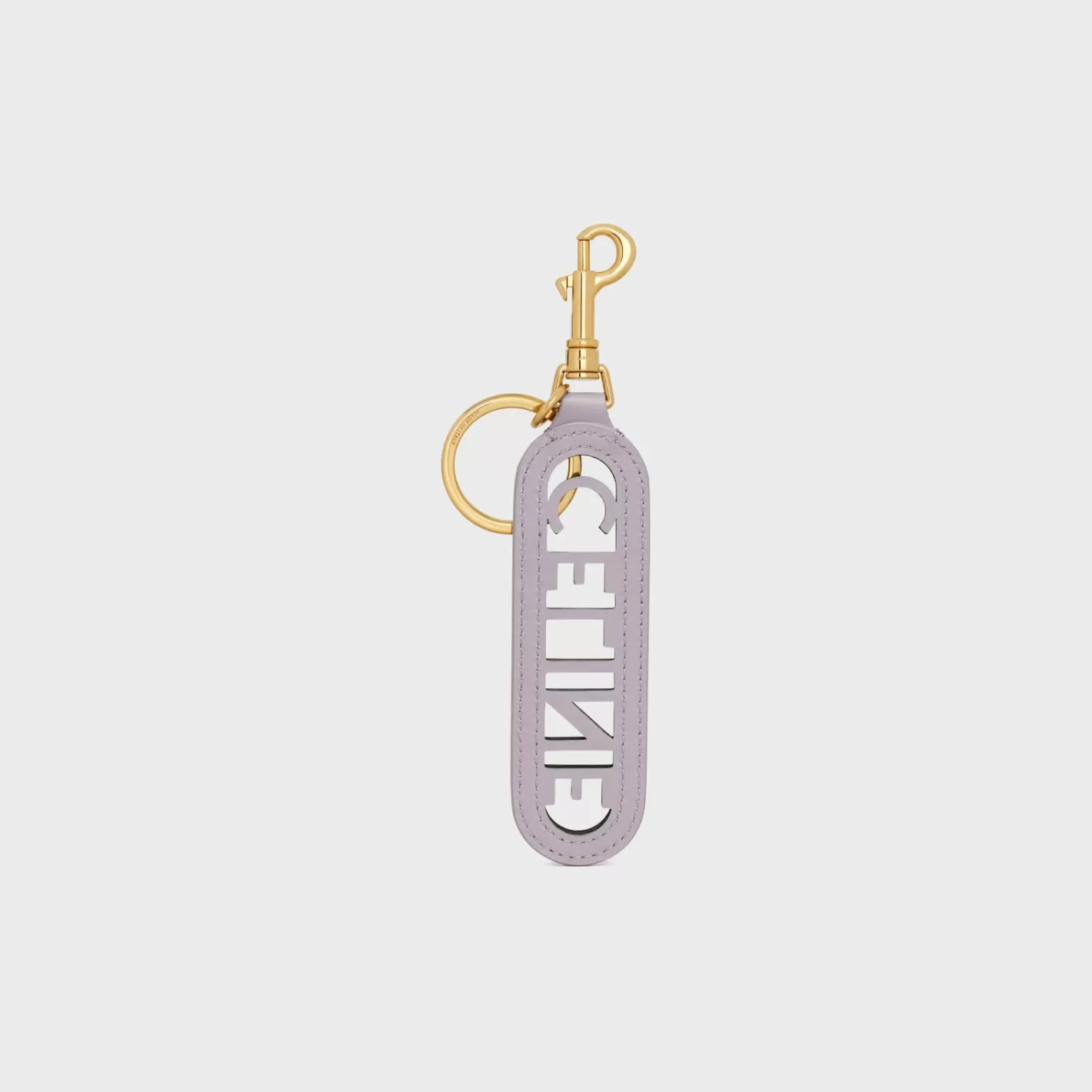 Sale CELINE PERFORATED KEYRING CHARM in SMOOTH CALFSKIN with Gold FInishing LIGHTLILAC