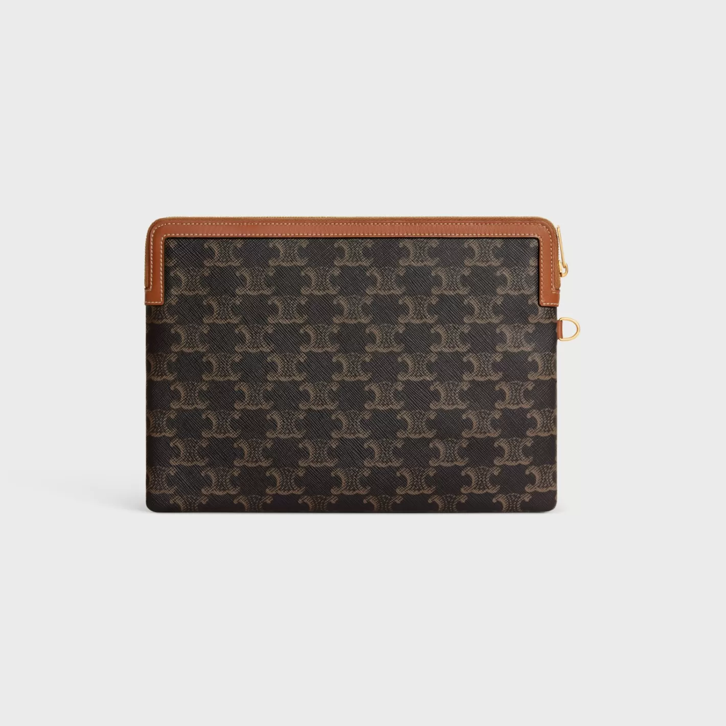 Hot CELINE SMALL POUCH WITH STRAP in TRIOMPHE CANVAS WITH PRINT TAN