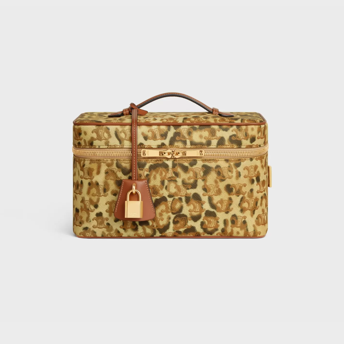 Best CELINE Travel vanity case in Triomphe canvas with print and calfskin LEOPARD