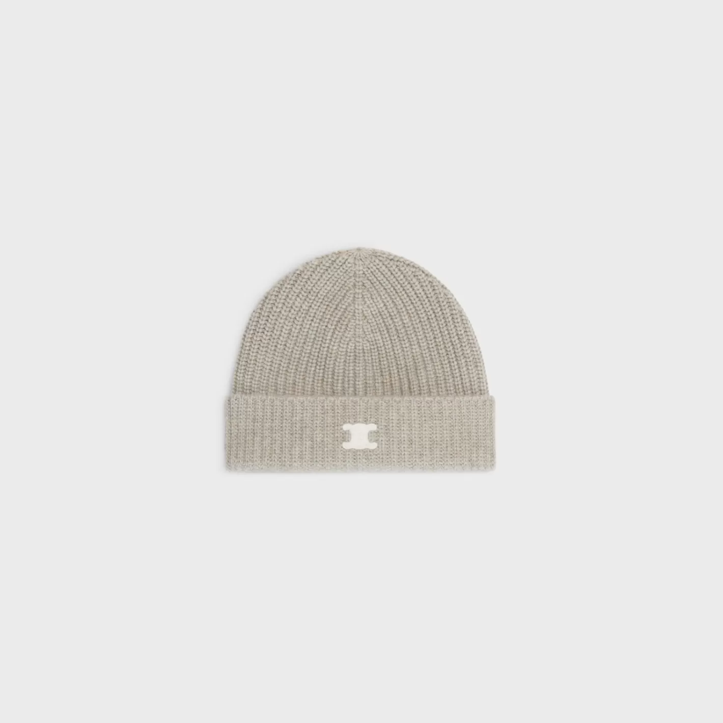 Outlet CELINE Triomphe beanie in heritage cashmere OATMEAL