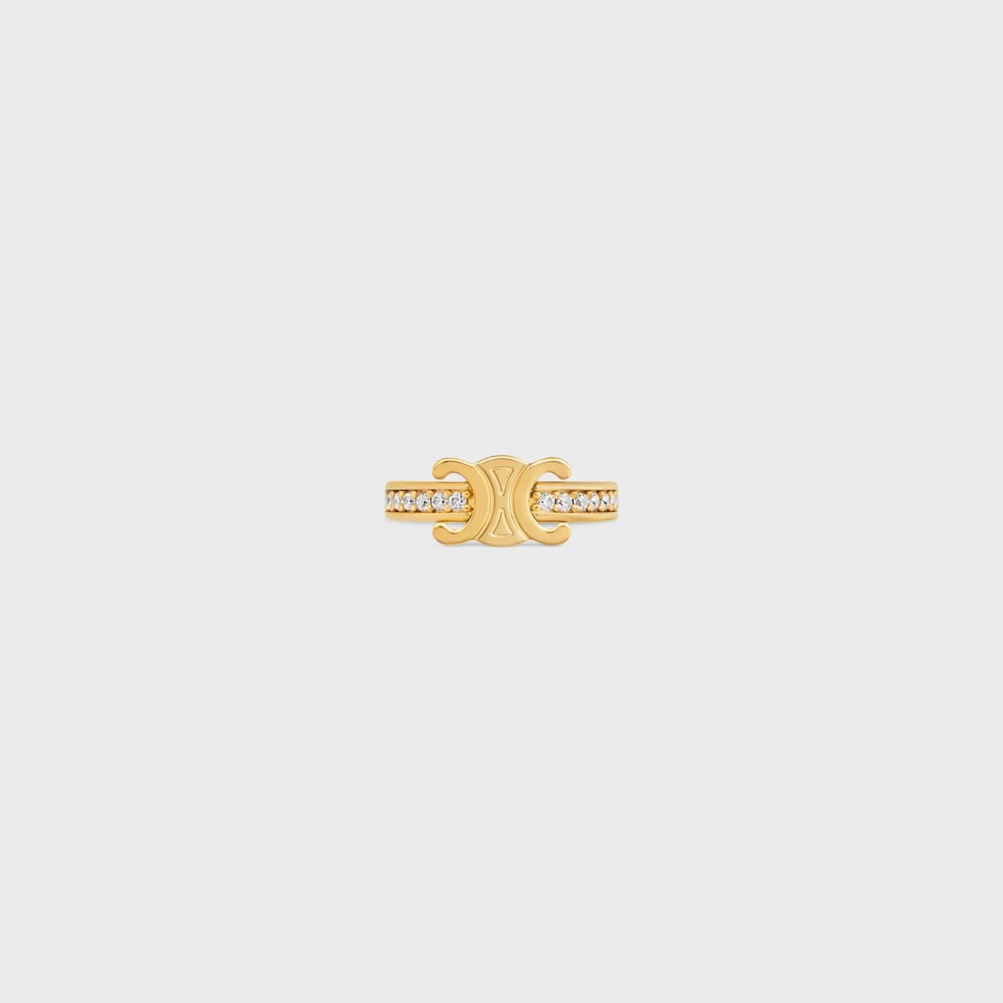 Cheap CELINE Triomphe Sparkle Earcuff in Strass and Brass with Finish GOLD