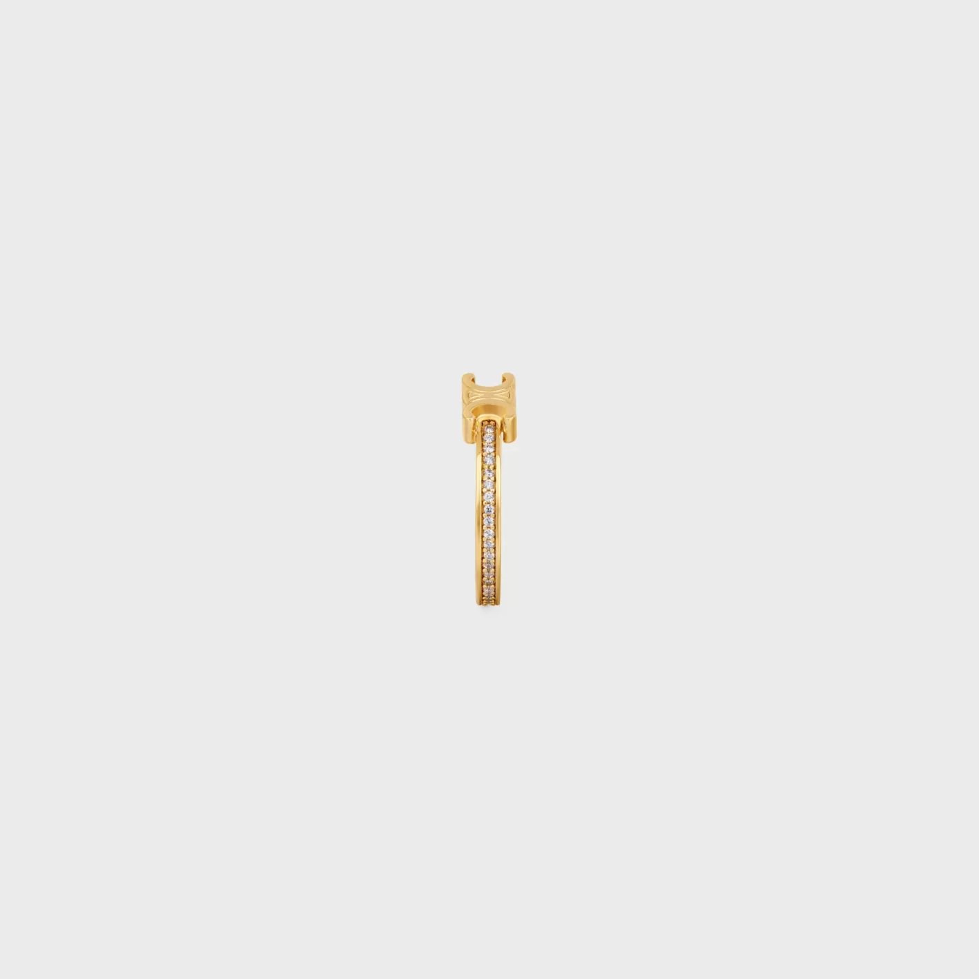 Best Sale CELINE Triomphe Sparkle Ring in Strass and Brass with Finish GOLD
