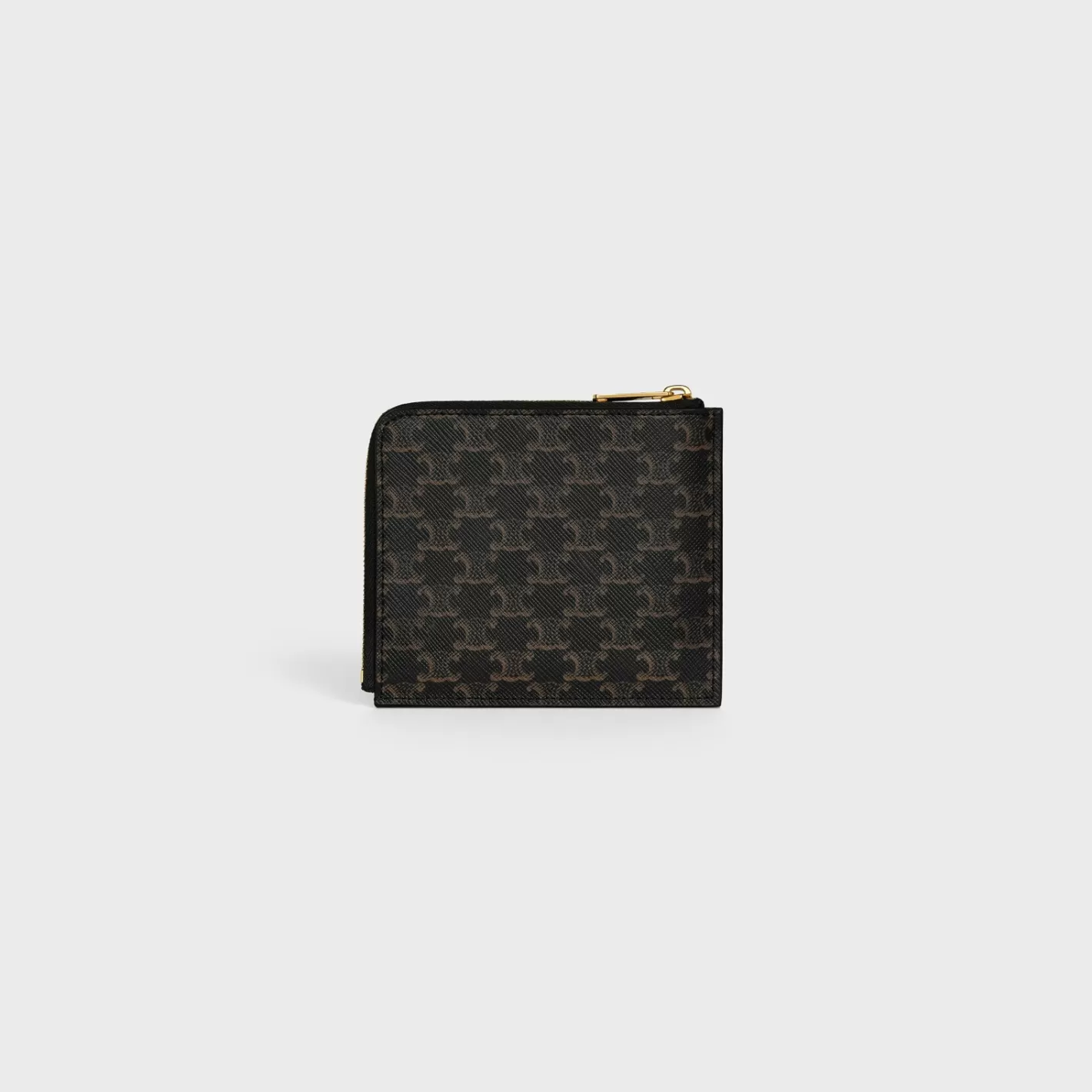 Online CELINE Zipped Purse with removable card holder in Triomphe Canvas and Lambskin Tan